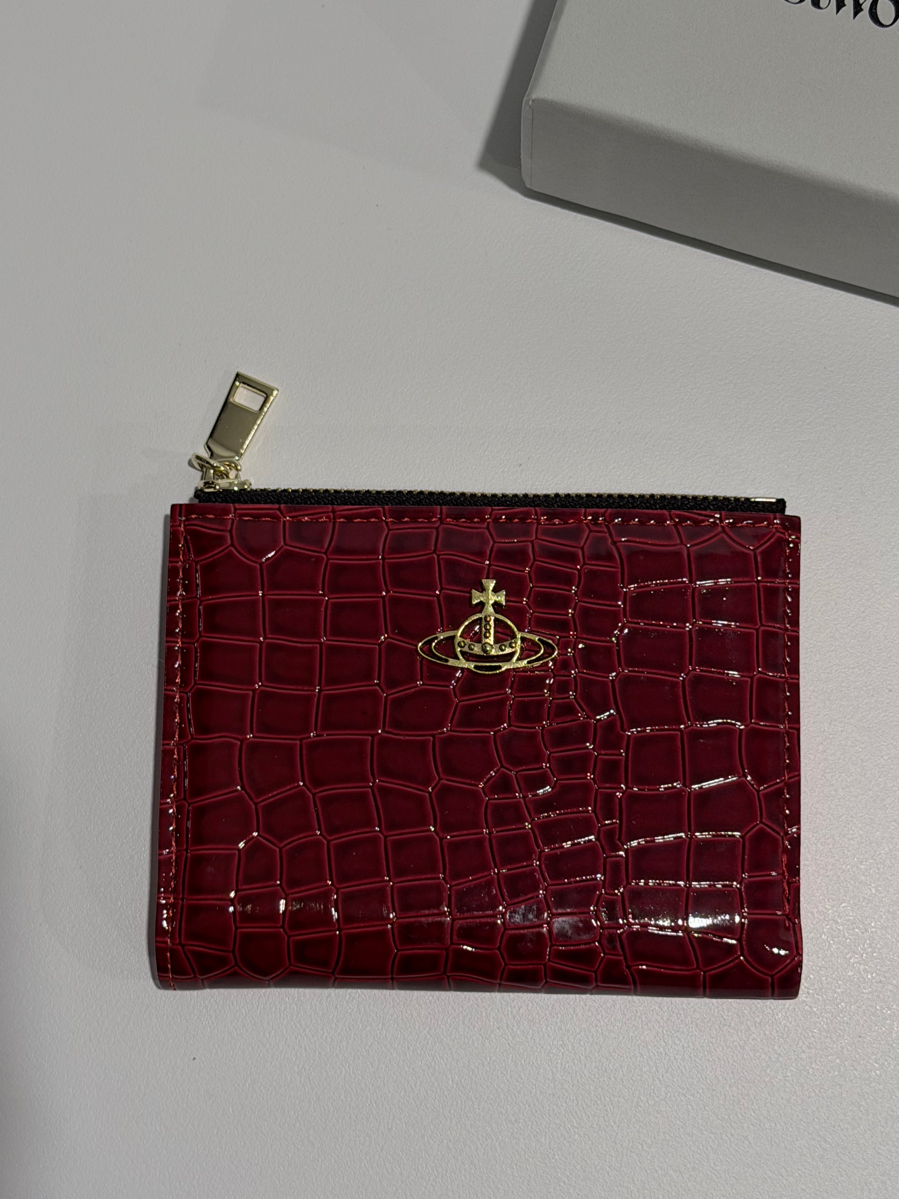 VW Slim Flap Purse - Maroon