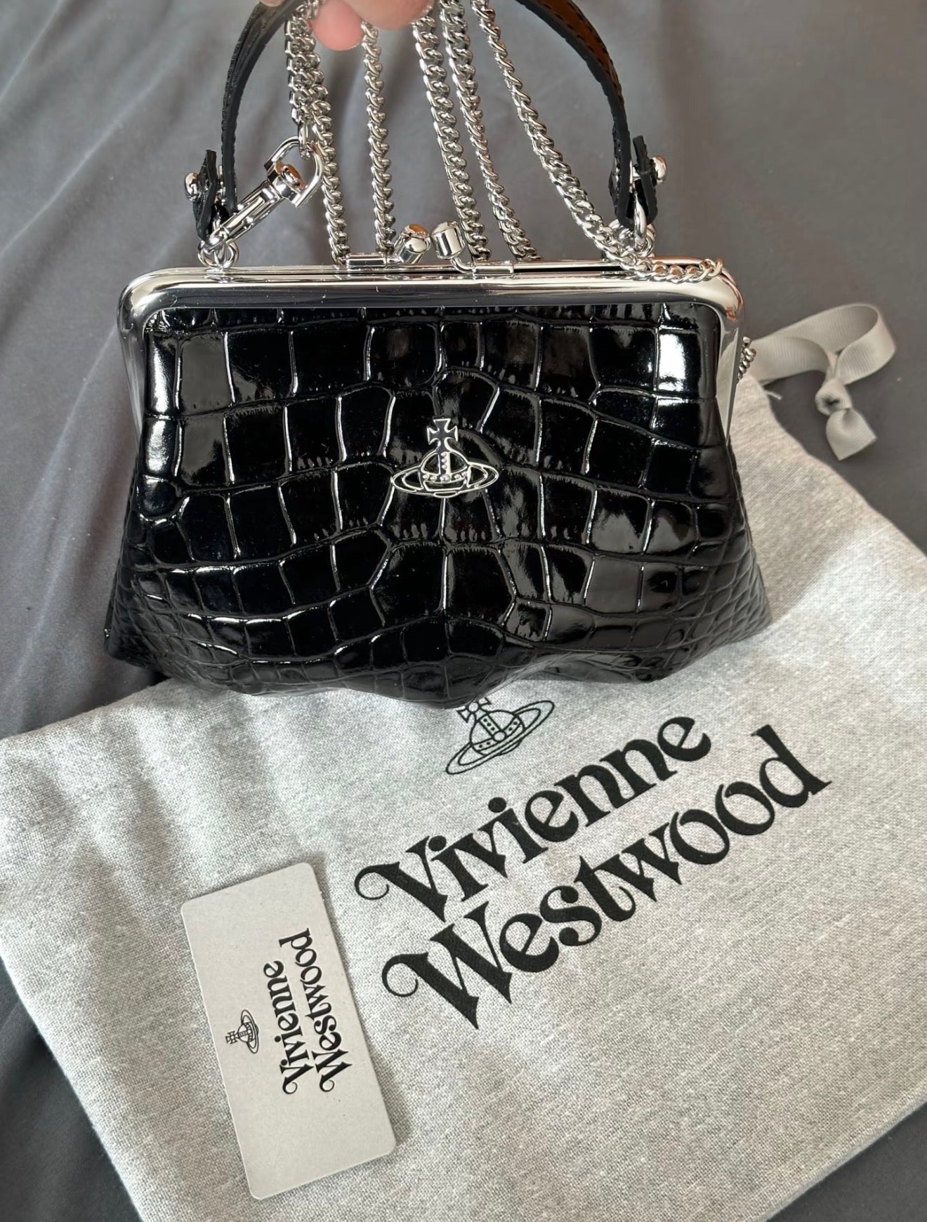 VW Granny Frame Purse - Glossy Black