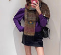 VW Orb Embroidered Scarf - Brown