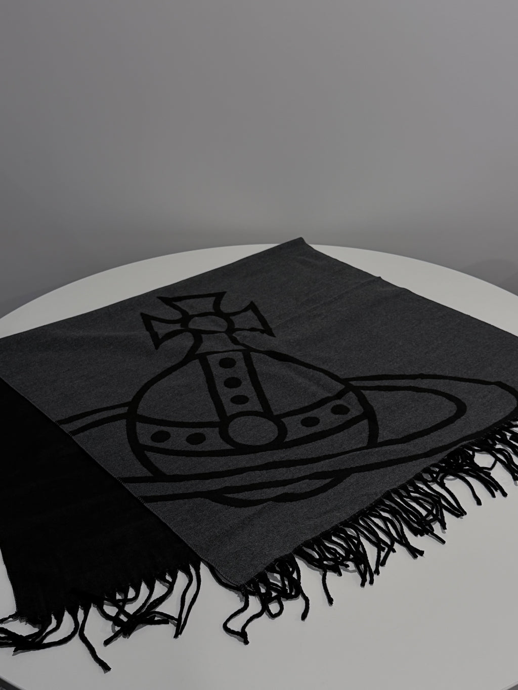 VW Double Side Single Orb Scarf - Dark Gray