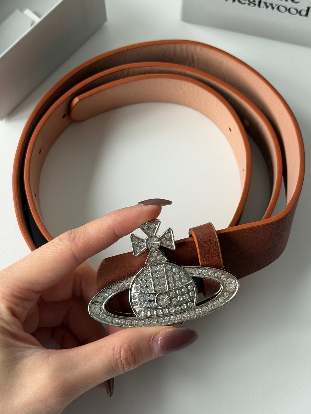 VW Medium Bas Relief Belt - Chocolate Brown