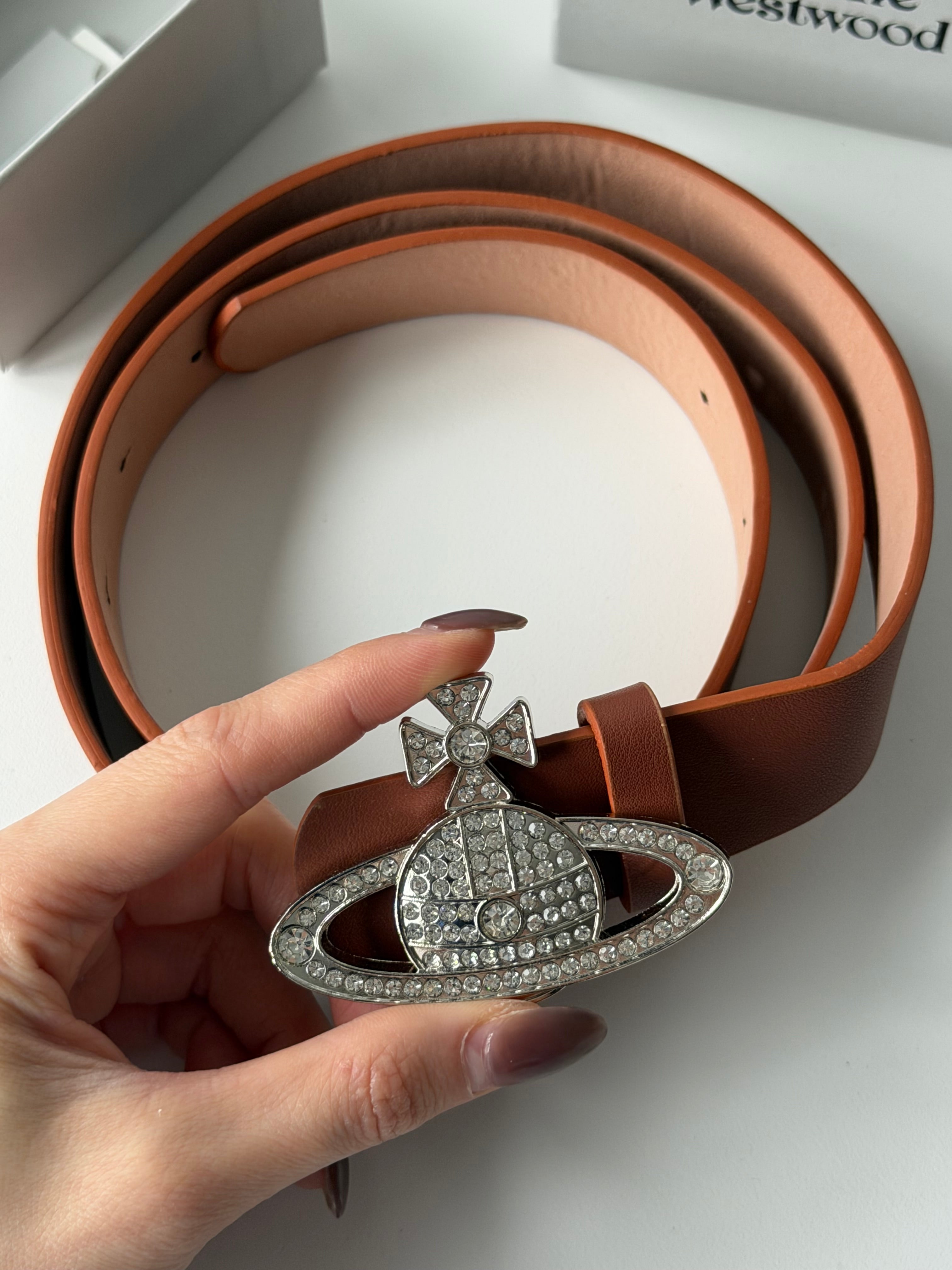 VW Medium Bas Relief Belt - Chocolate Brown