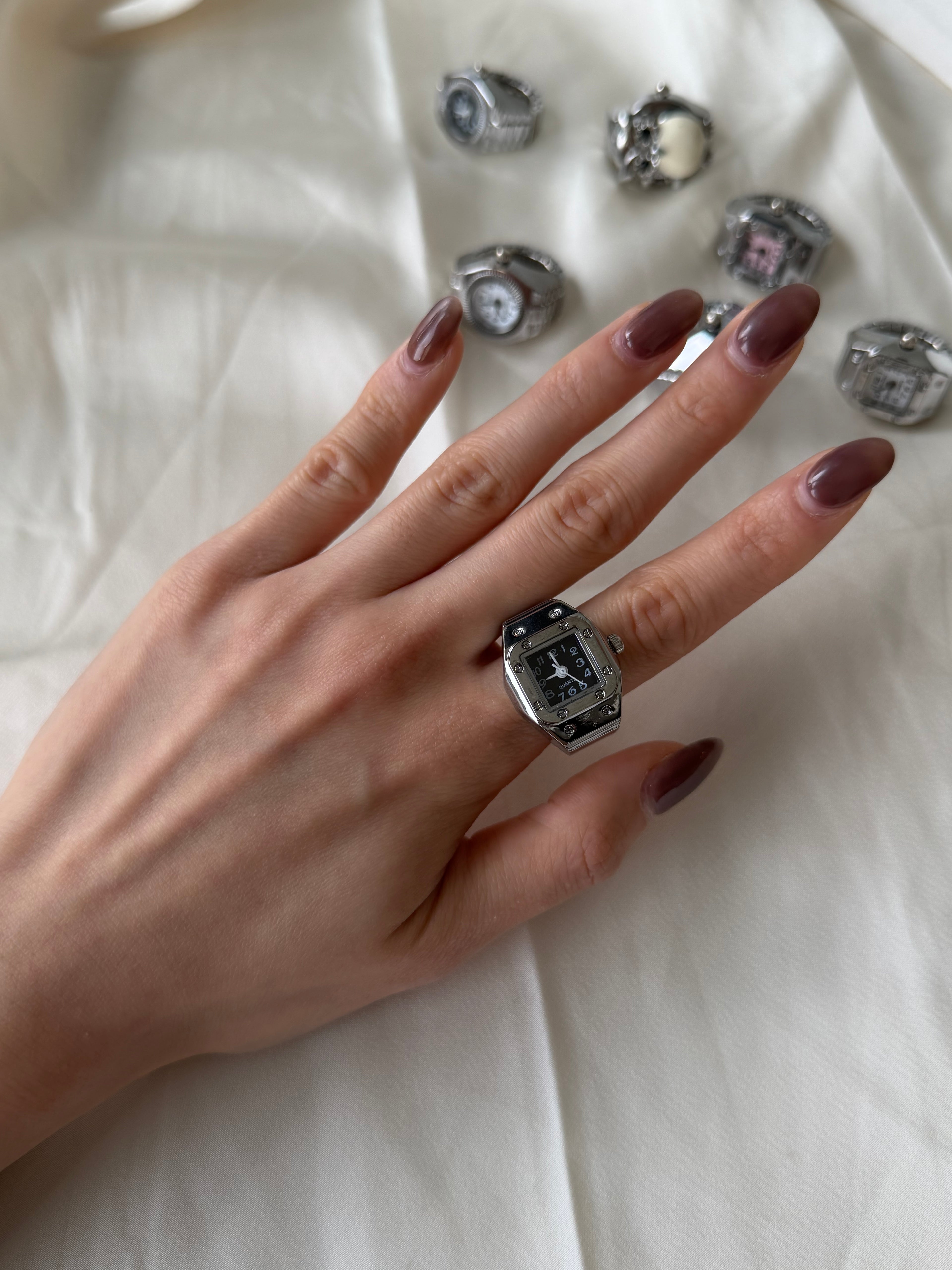 Santos Watch Ring - Silver Black