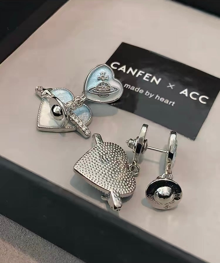 VW Heart Orb Earring Jacket Set