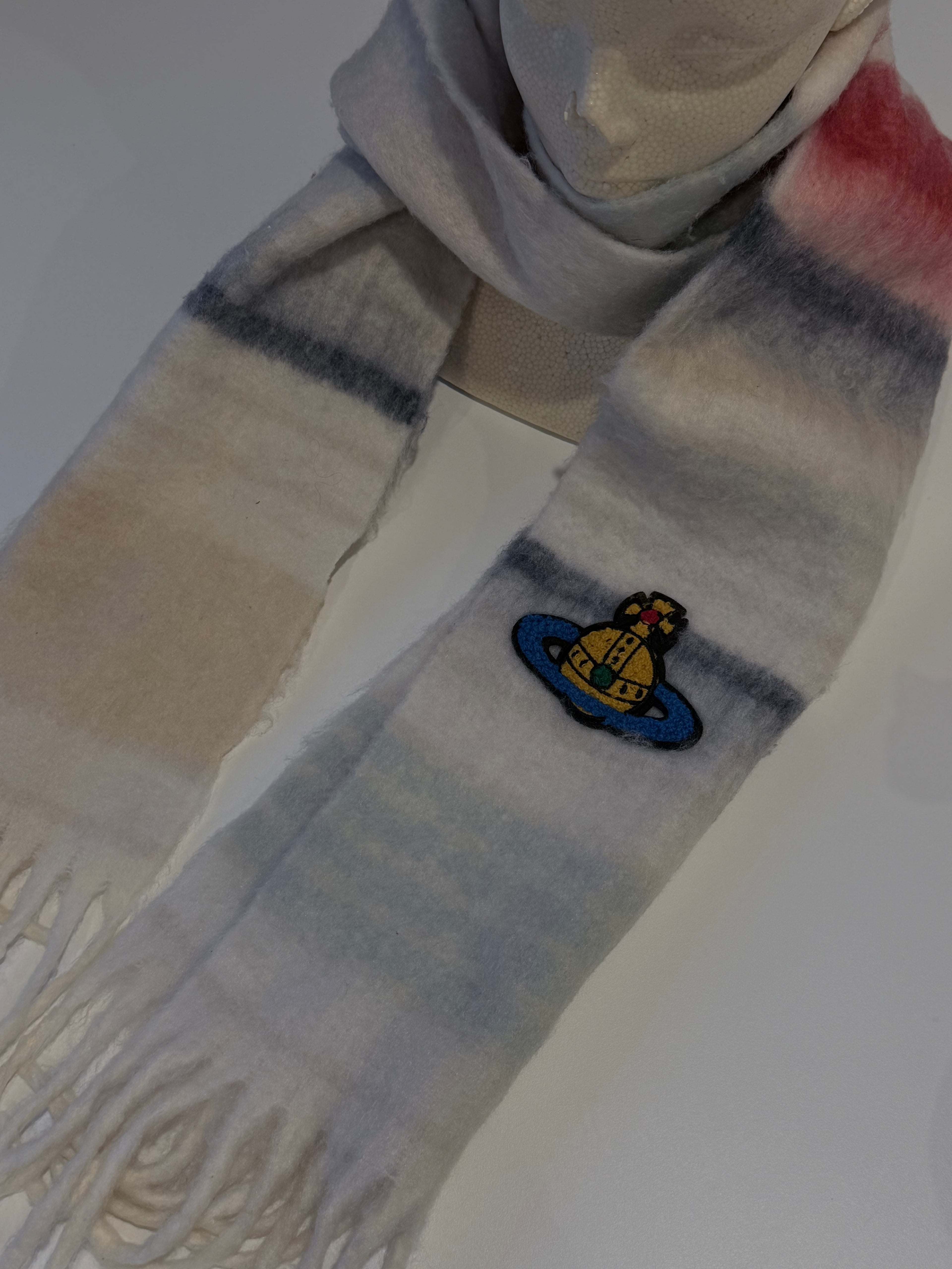 VW Orb Embroidered Scarf - White