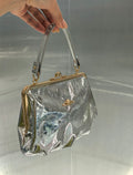 VW Granny Frame Purse - Silver (Gold Handle)