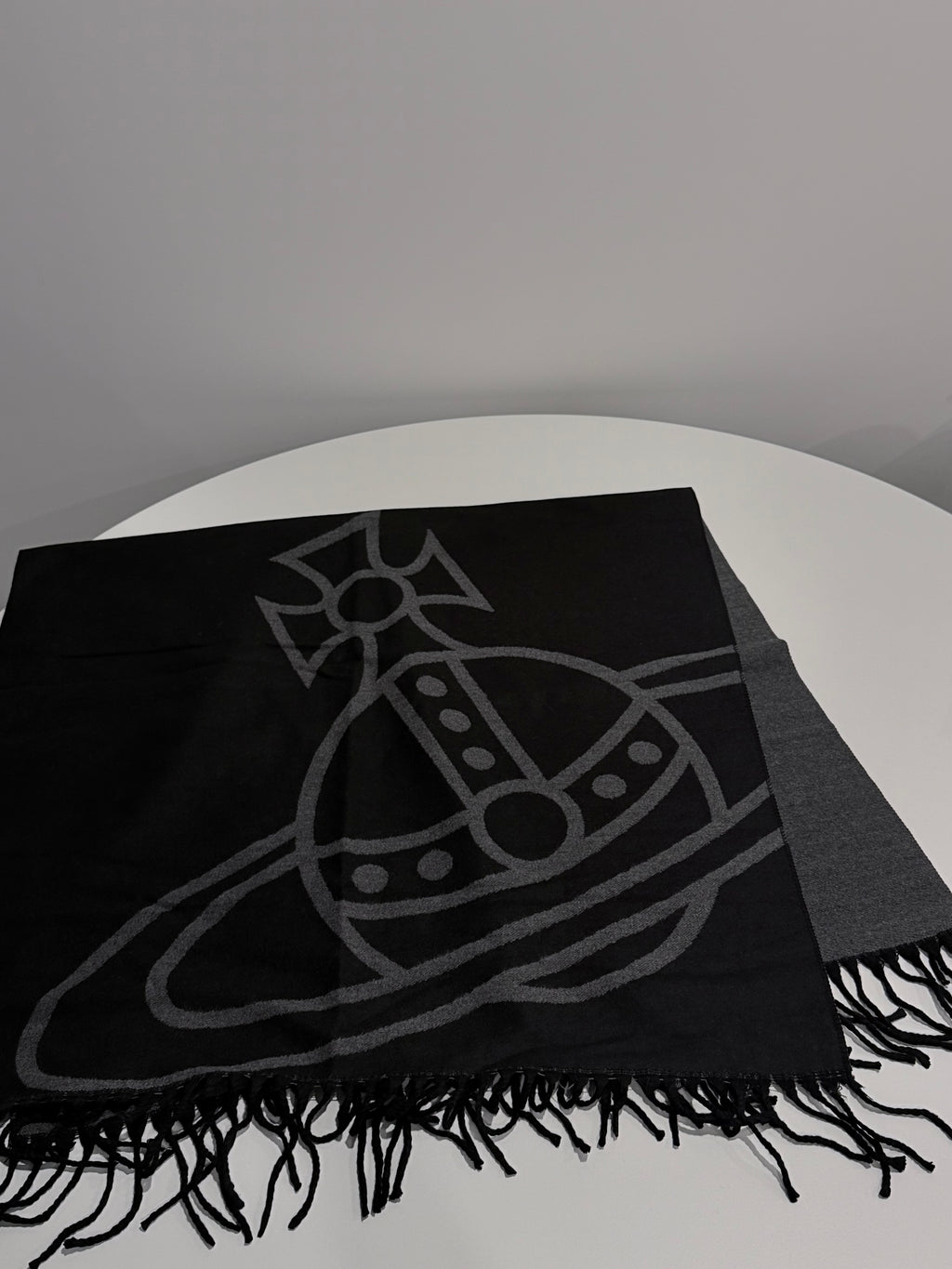 VW Double Side Single Orb Scarf - Dark Gray