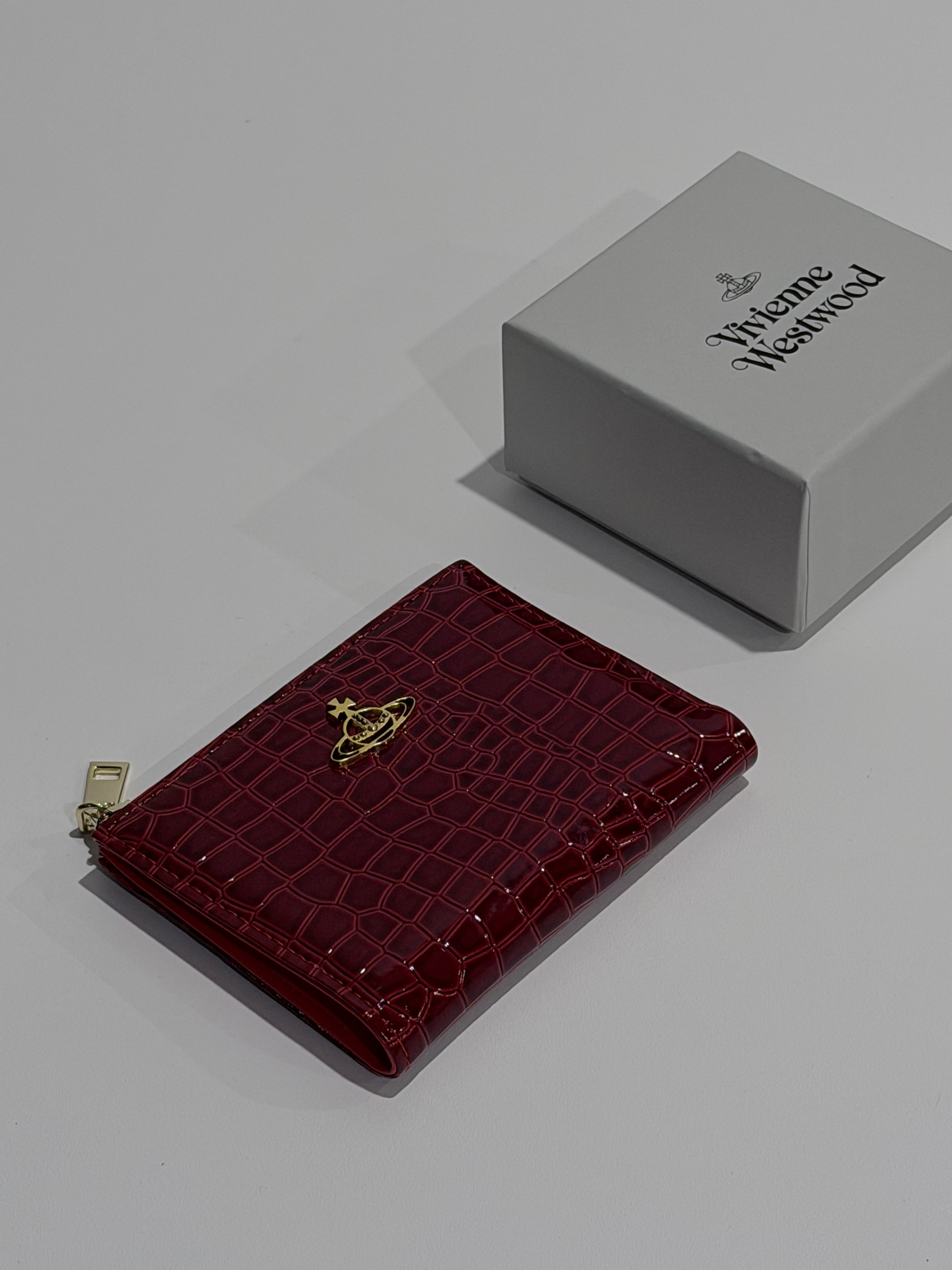VW Slim Flap Purse - Maroon
