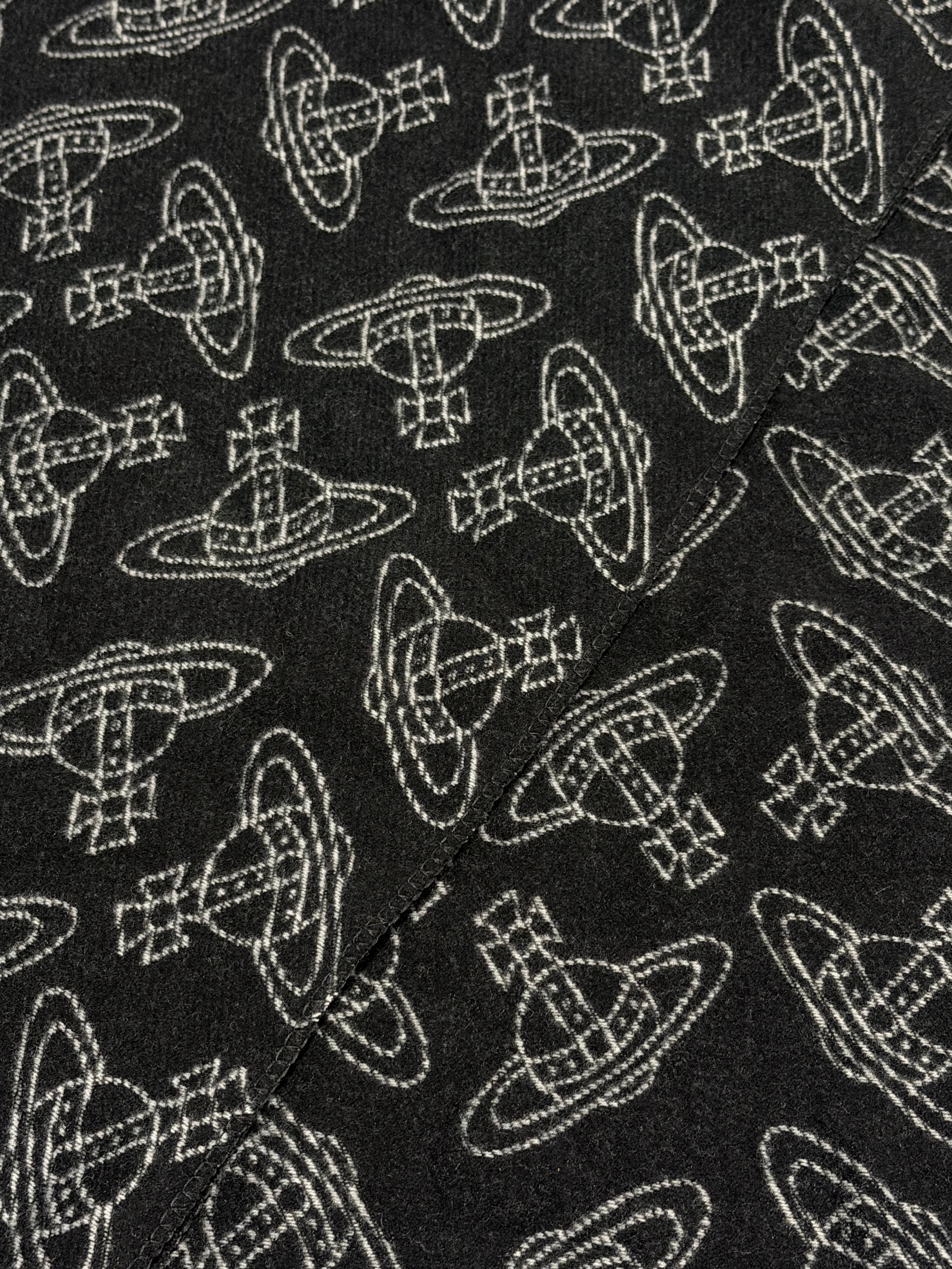VW Double Side Allover Orb Print Scarf - Dark Gray