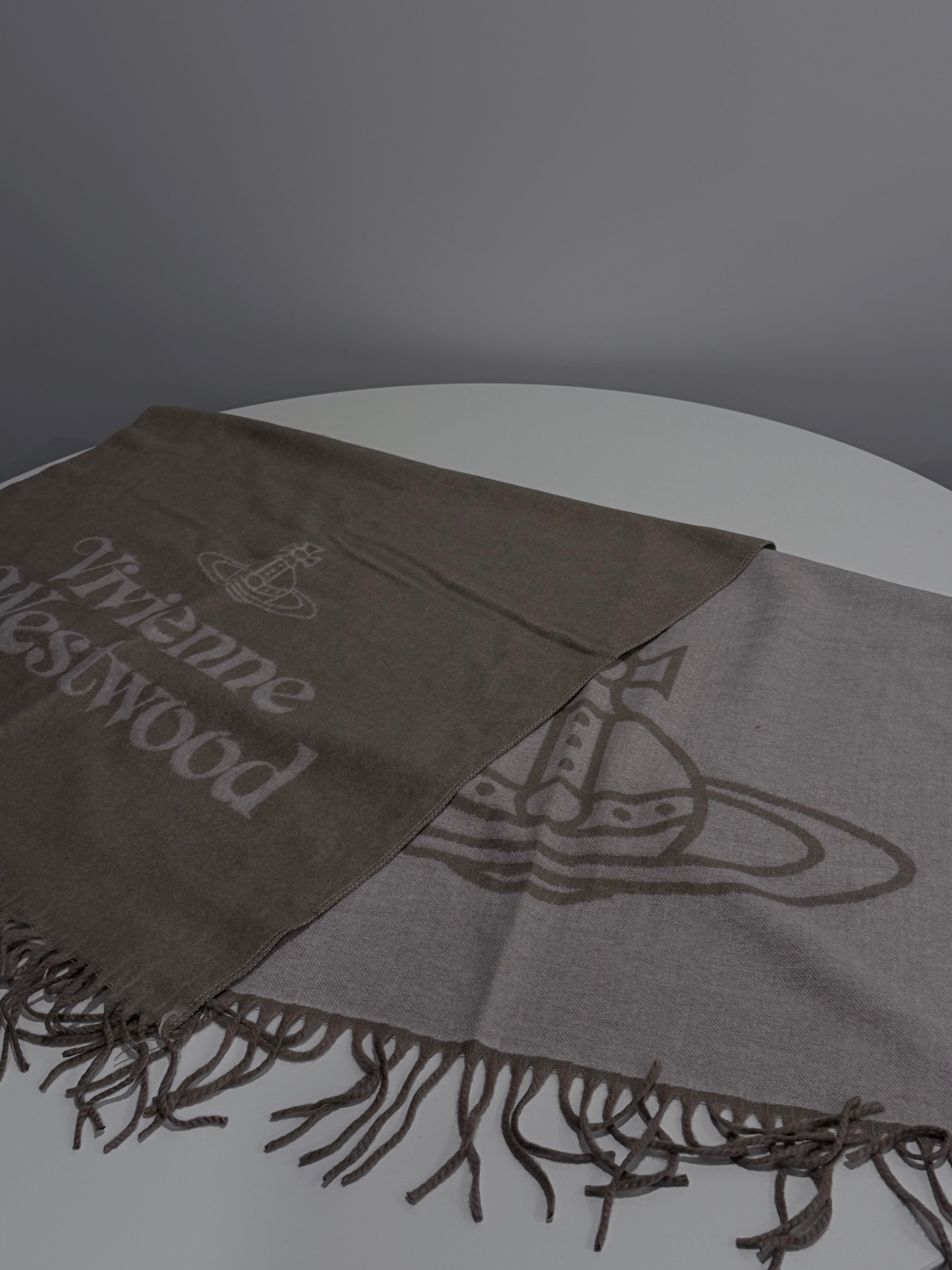 VW Single Orb And Lettering Scarf - Beige