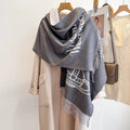 VW Single Orb And Lettering Scarf - Grey