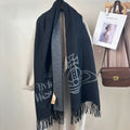 VW Single Orb And Lettering Scarf - Dark Gray