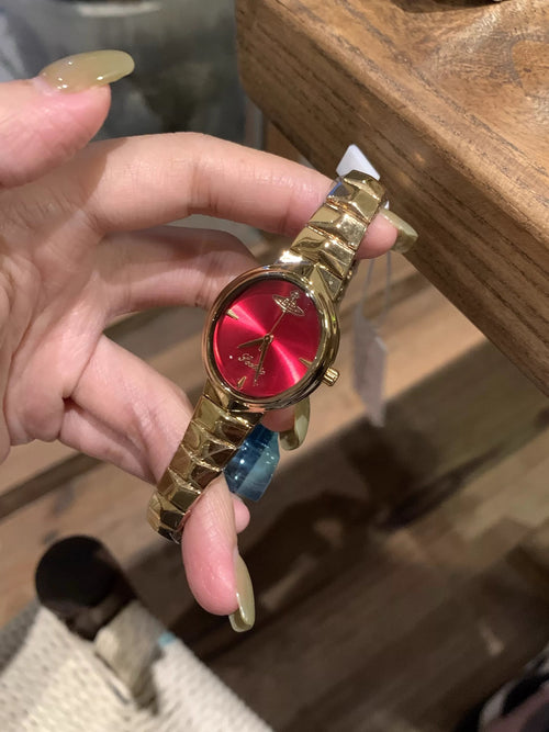 VW Armour Watch - Red/Gold Link