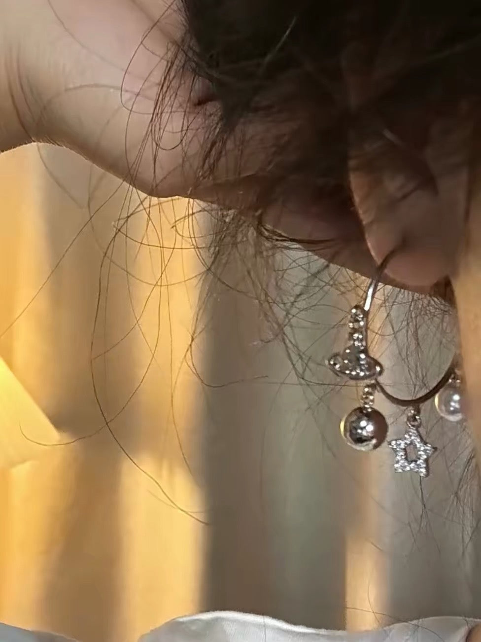 VW Mixed Charm Hoop Earrings