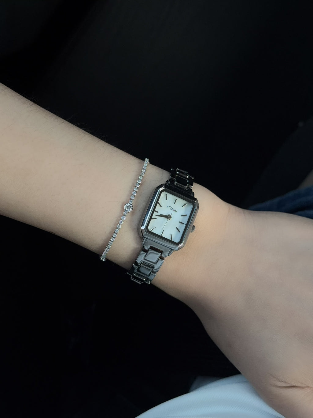 Celeste Mini Square Watch - White