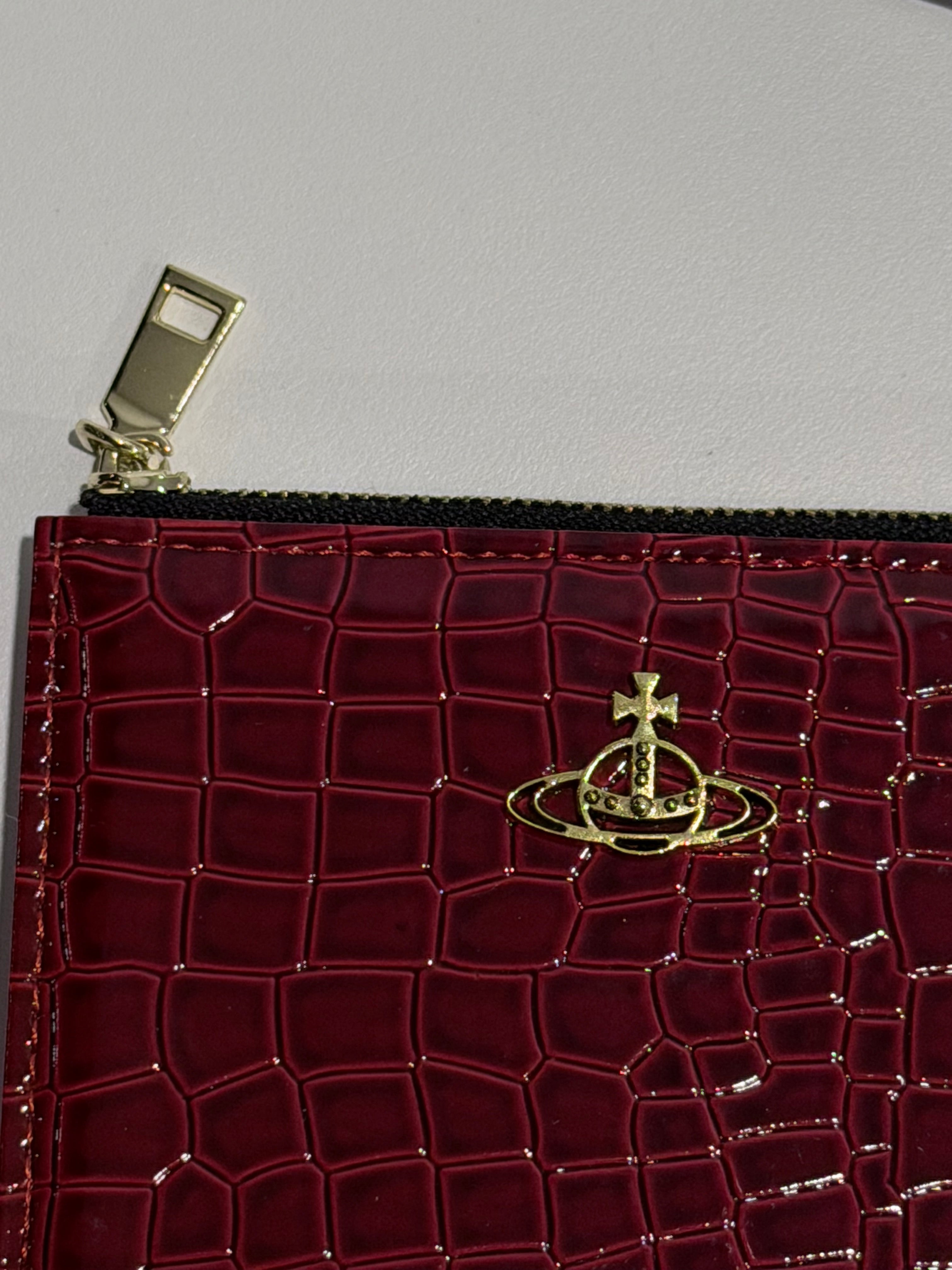 VW Slim Flap Purse - Maroon