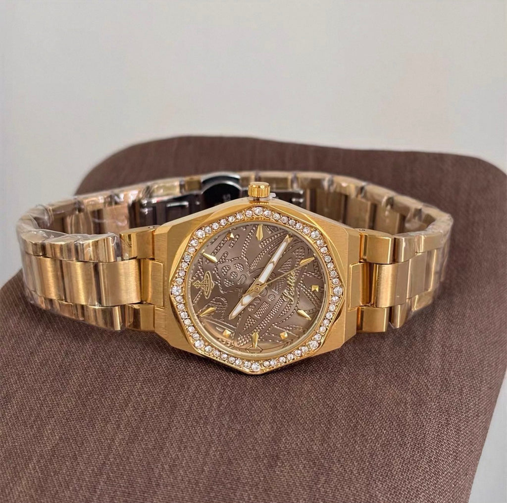 VW Wallace Watch - Khaki/Gold Link