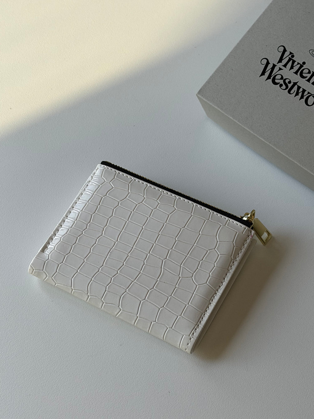VW Slim Flap Purse - White