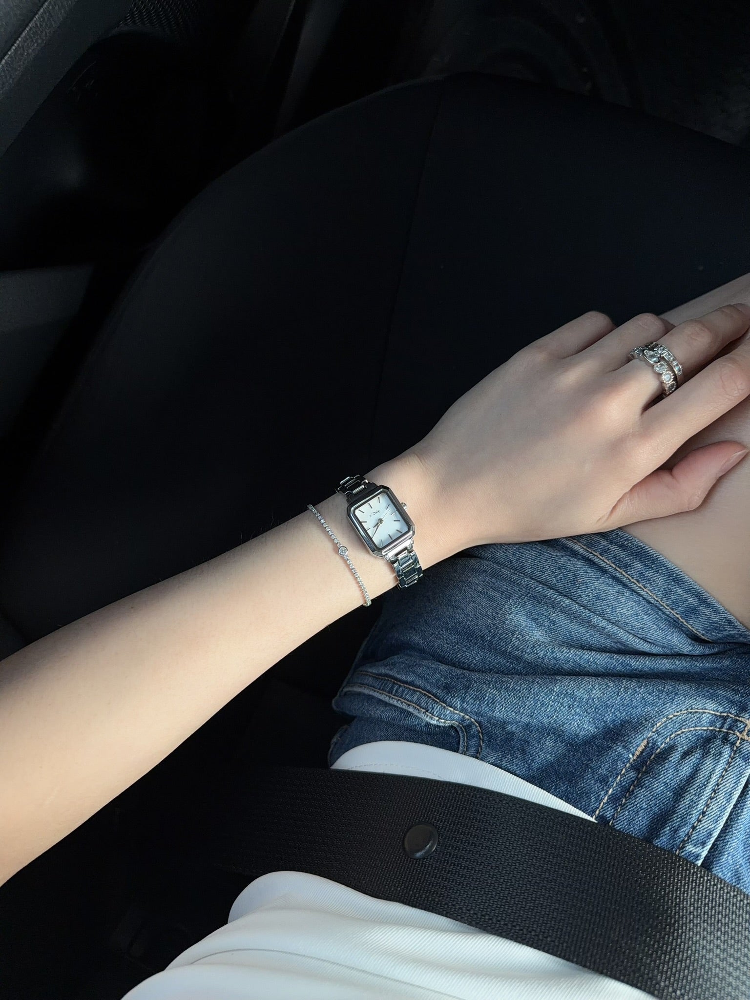 Celeste Mini Square Watch - White