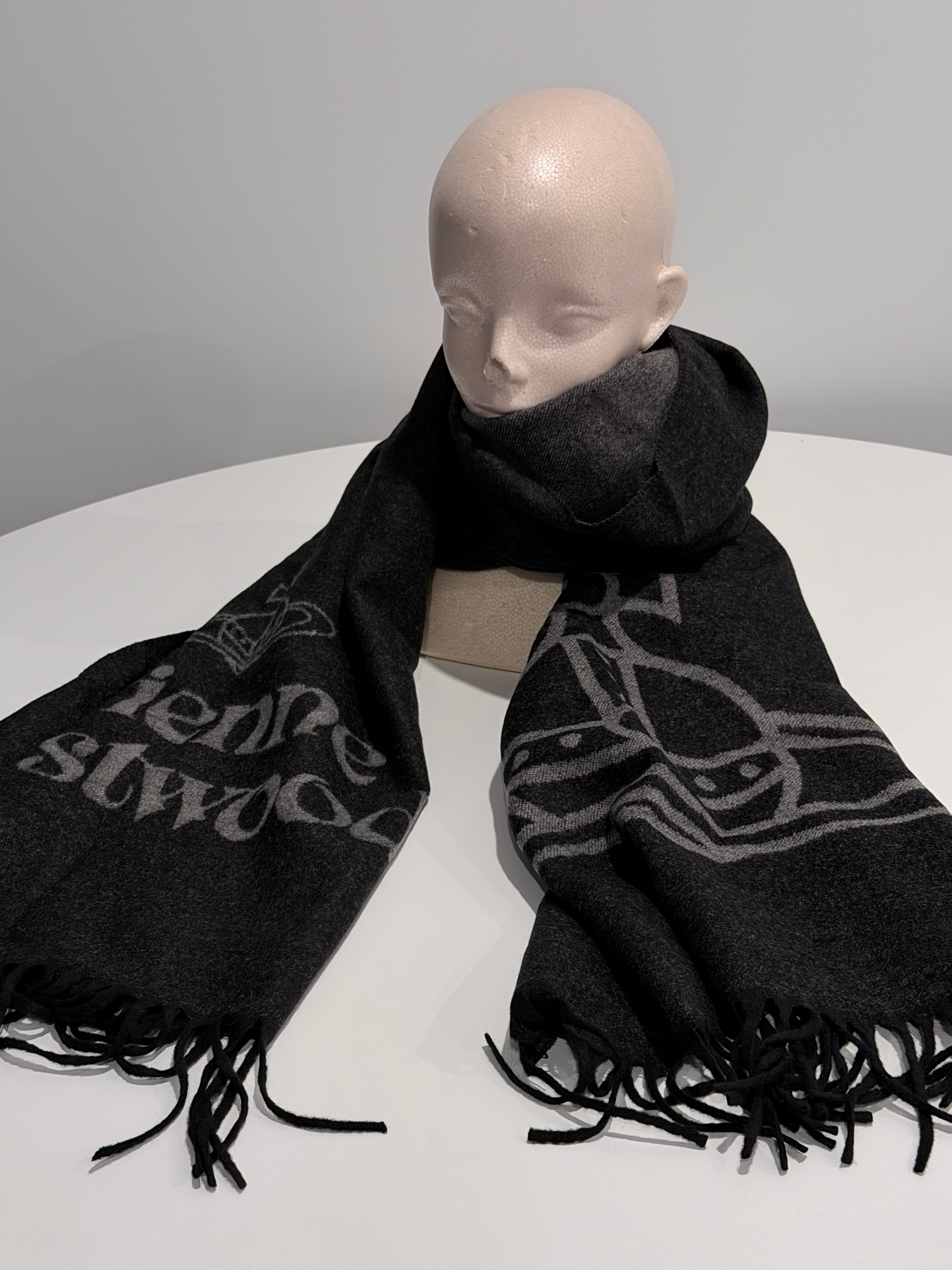 VW Single Orb And Lettering Scarf - Dark Gray