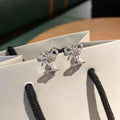 VW Ribbon Orb Drop Earrings - Purple