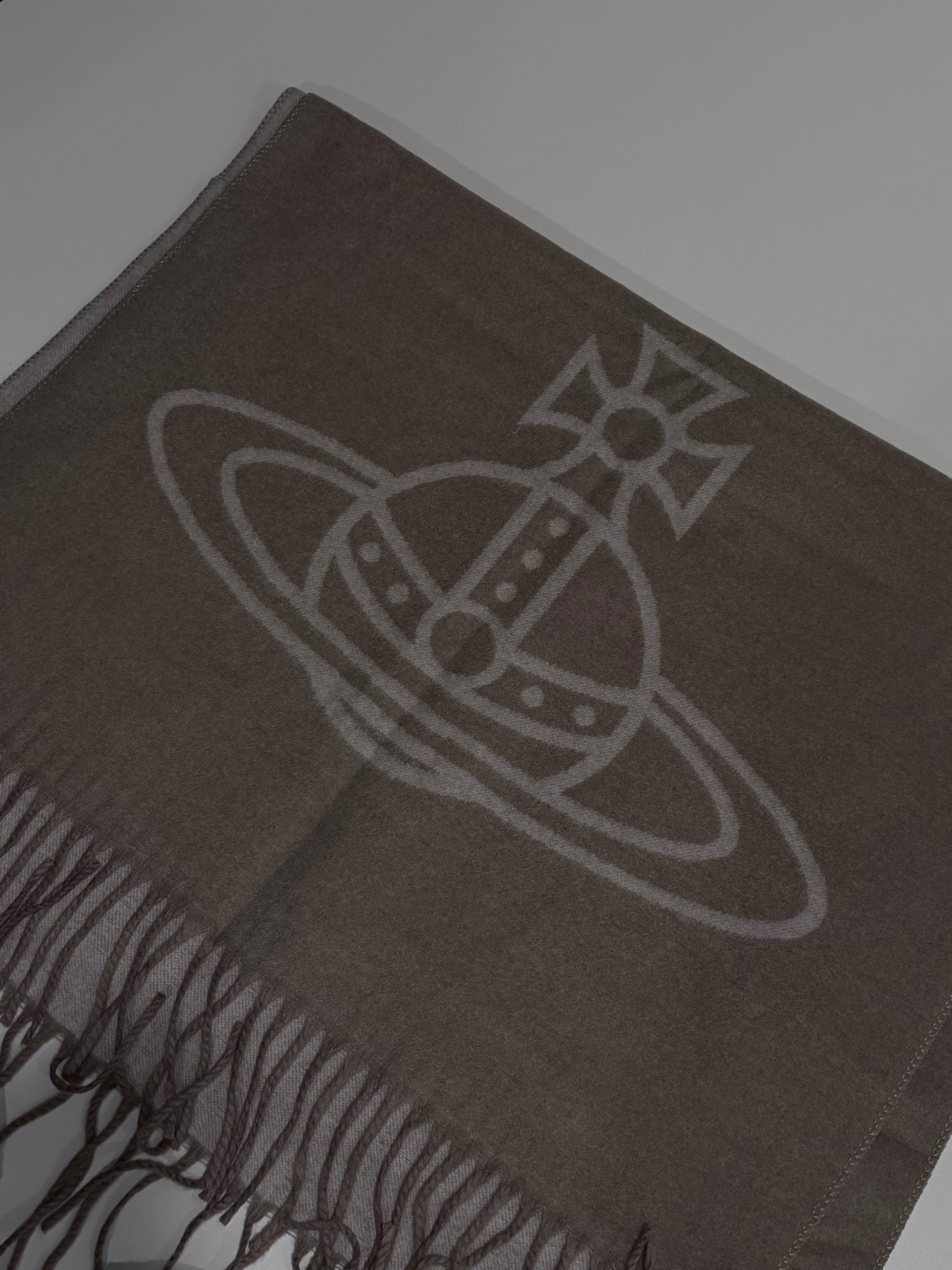VW Single Orb And Lettering Scarf - Beige