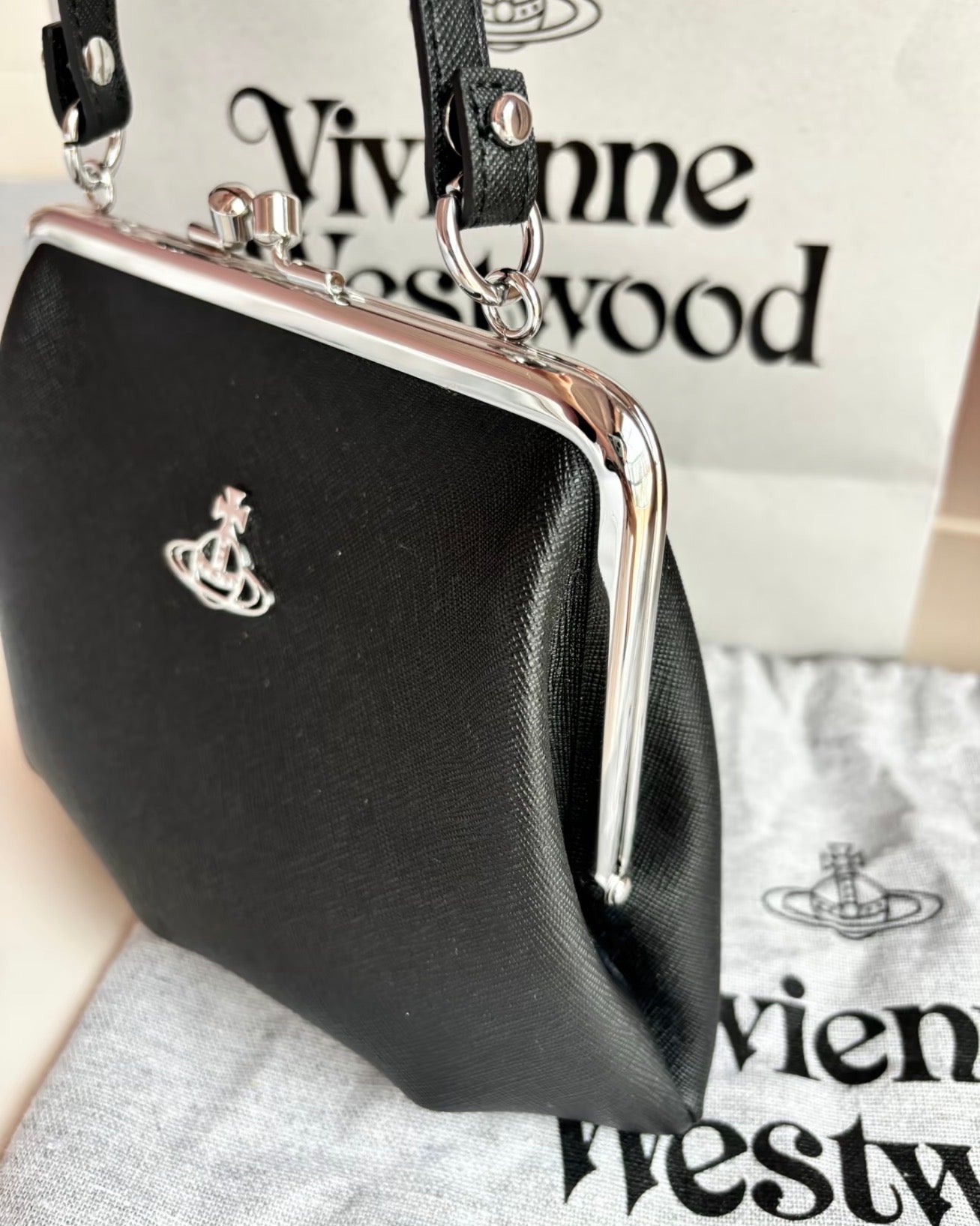 VW Granny Frame Purse - Matte Black