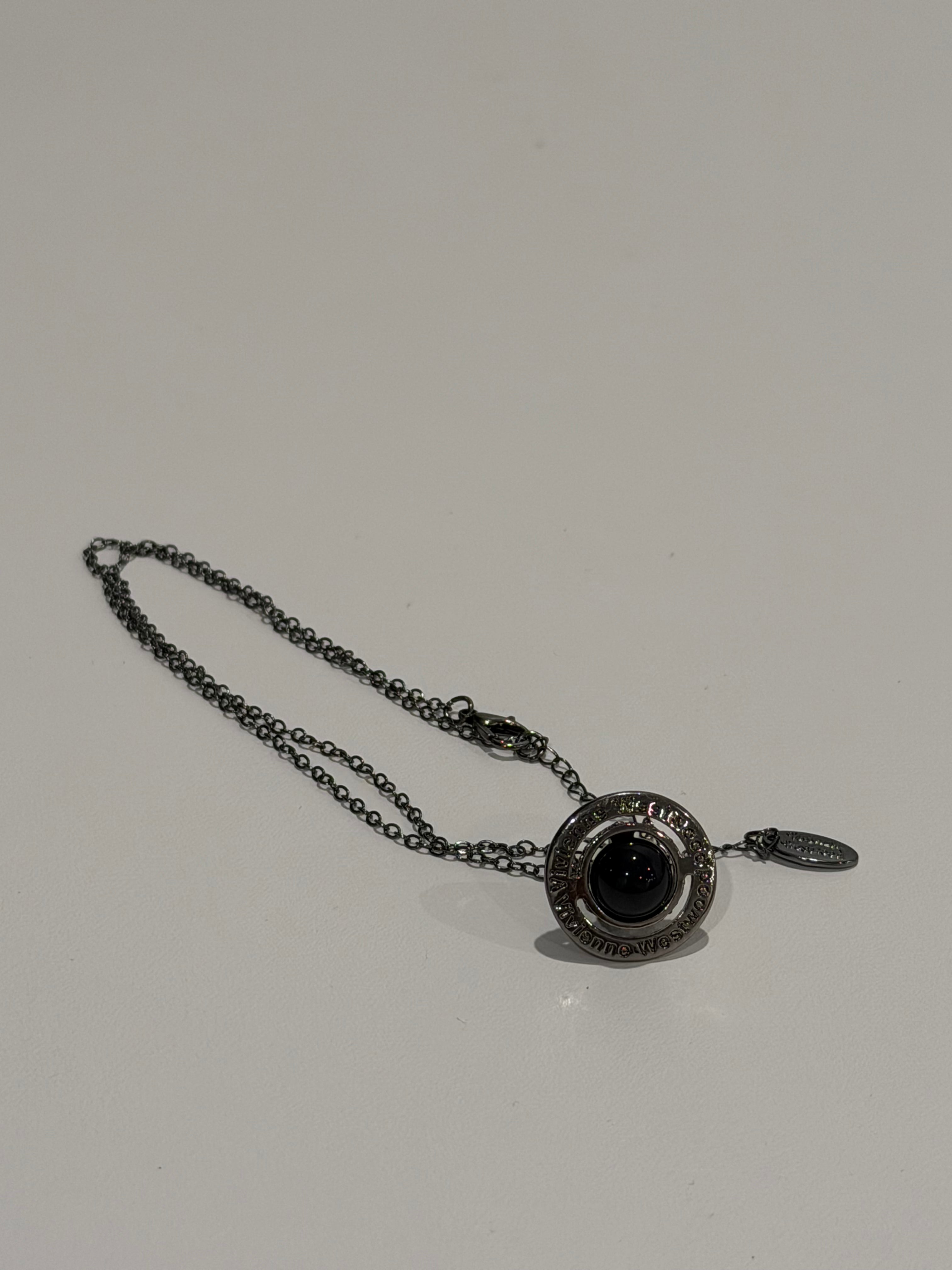 VW Orb Pendant Necklace - Black