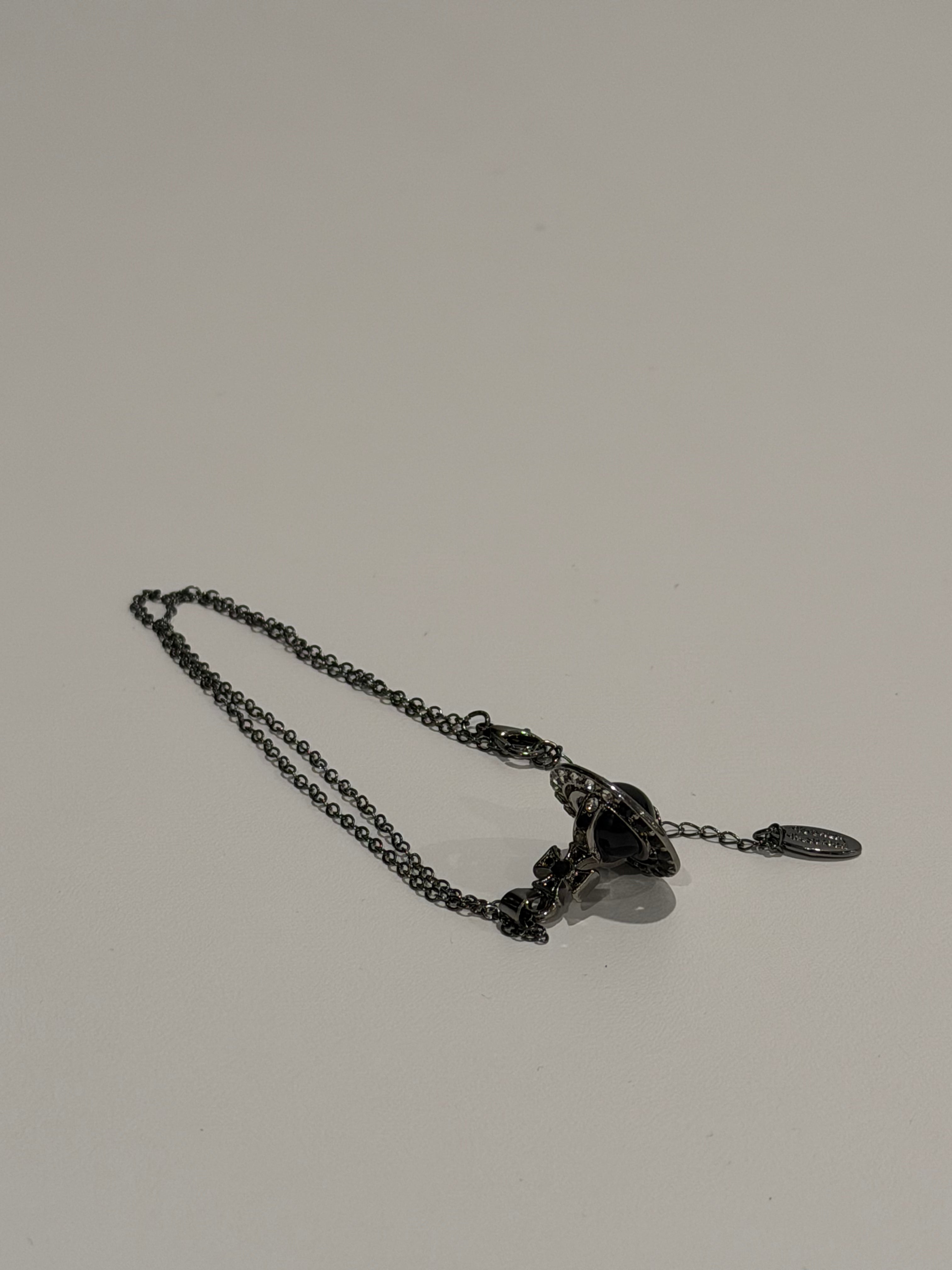 VW Orb Pendant Necklace - Black