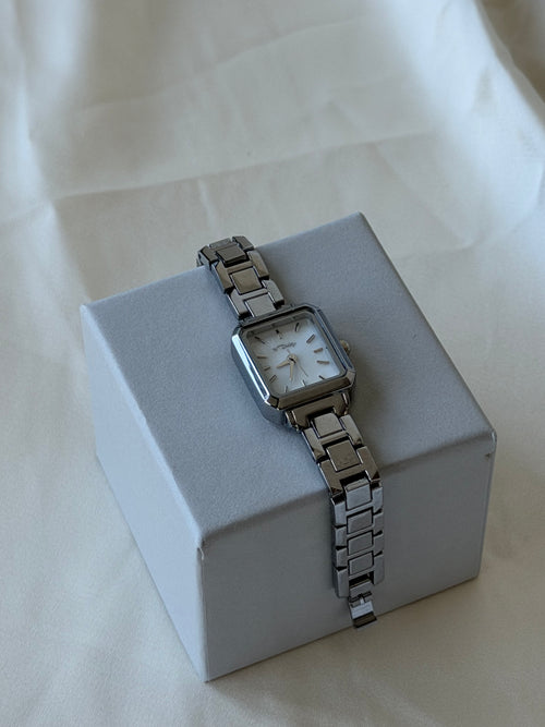 Celeste Mini Square Watch - White