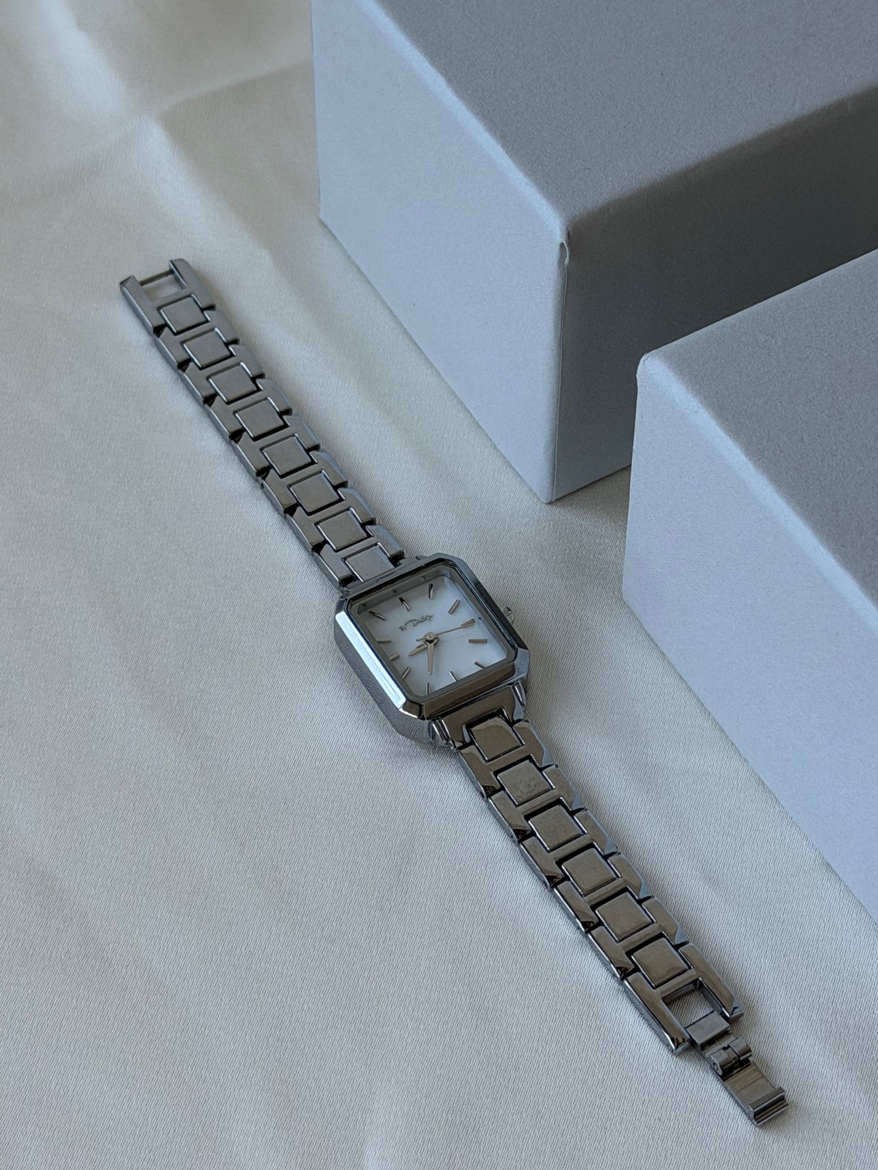 Celeste Mini Square Watch - White