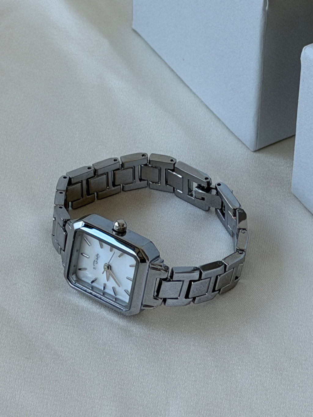 Celeste Mini Square Watch - White