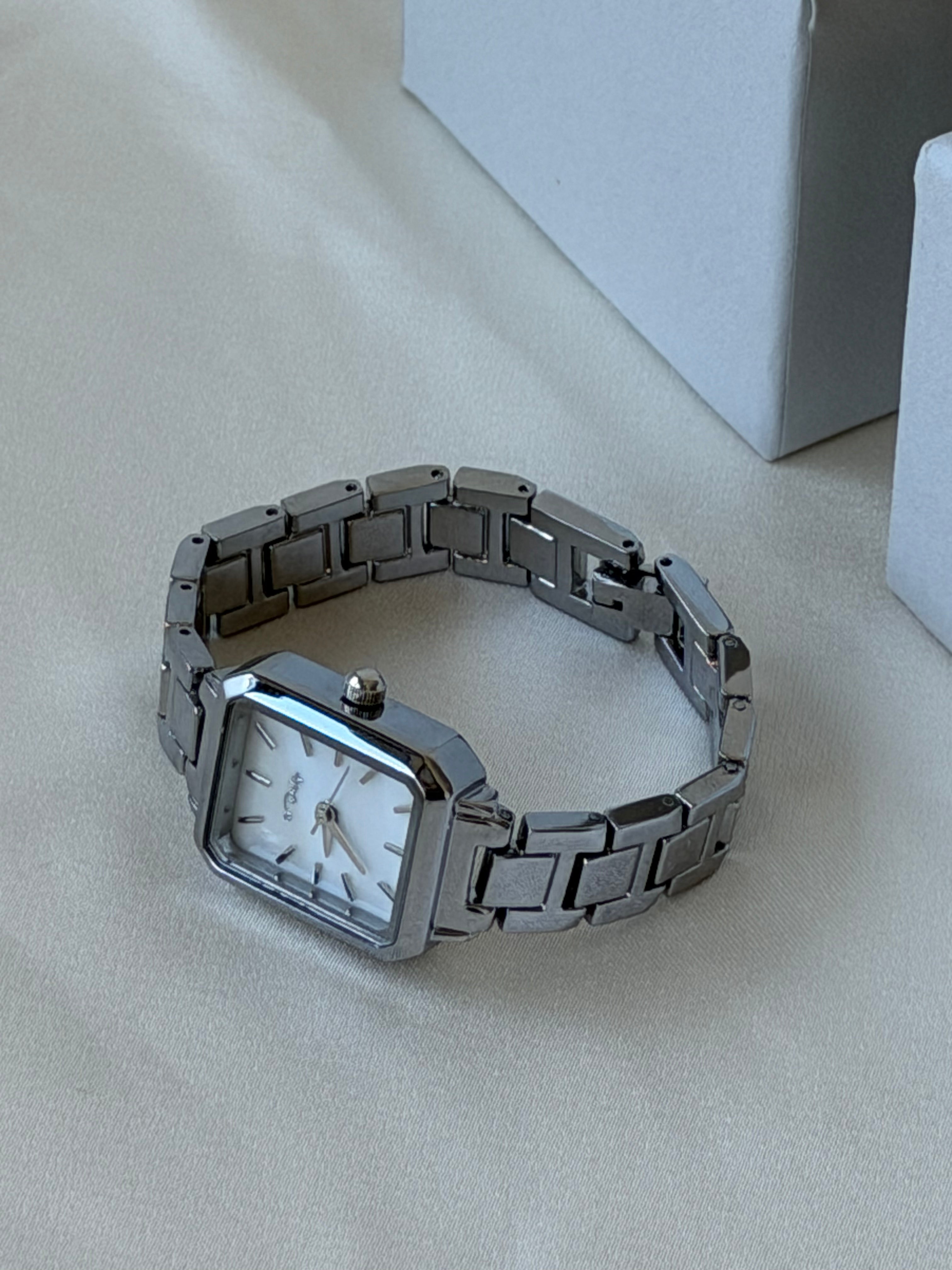 Celeste Mini Square Watch - White