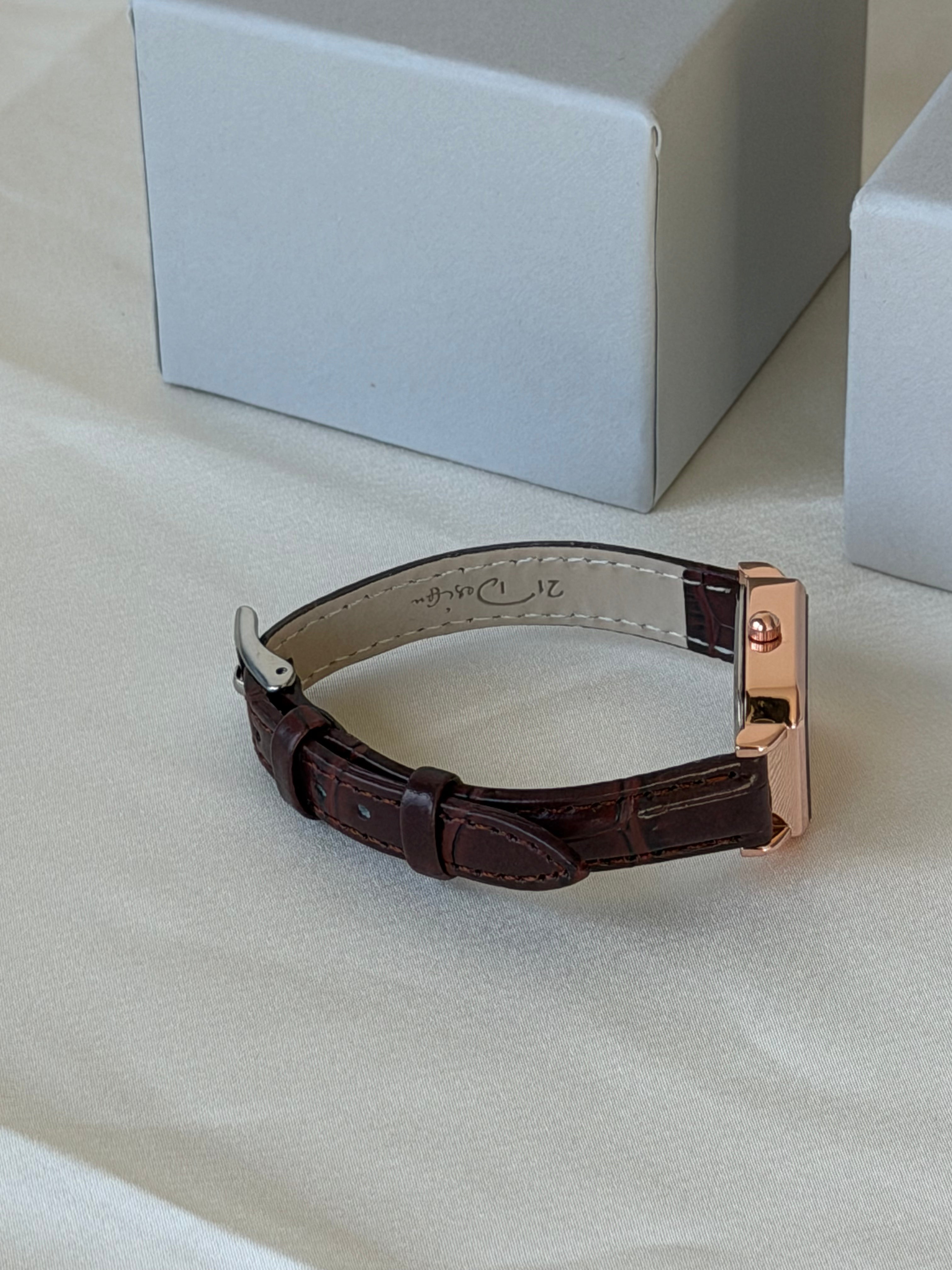 Vintage Roman Square Watch - Brown