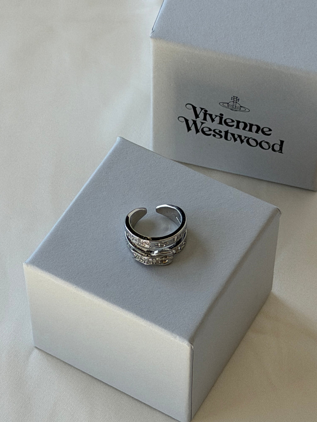 VW Buckle Double Ring - Silver