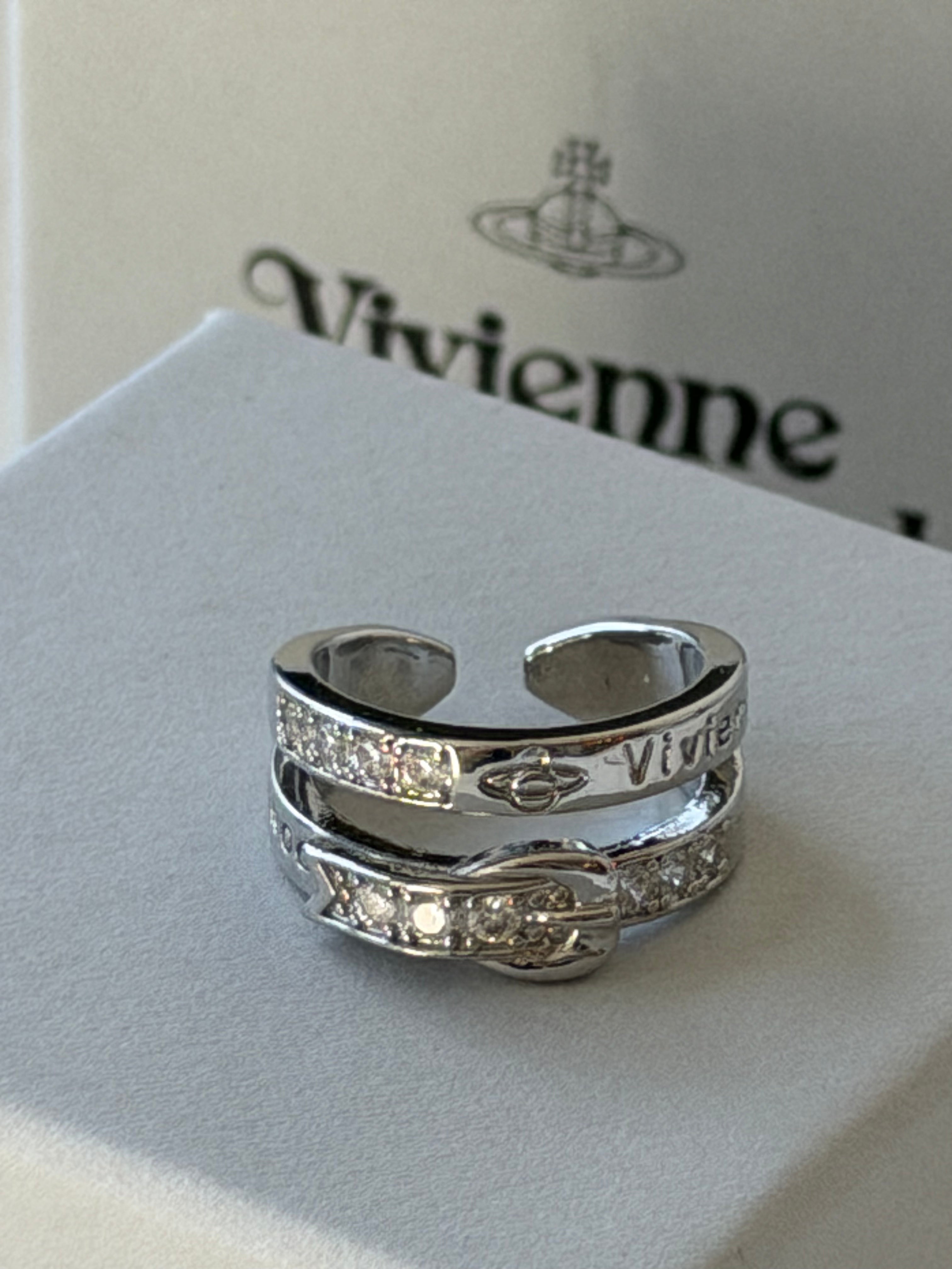 VW Buckle Double Ring - Silver