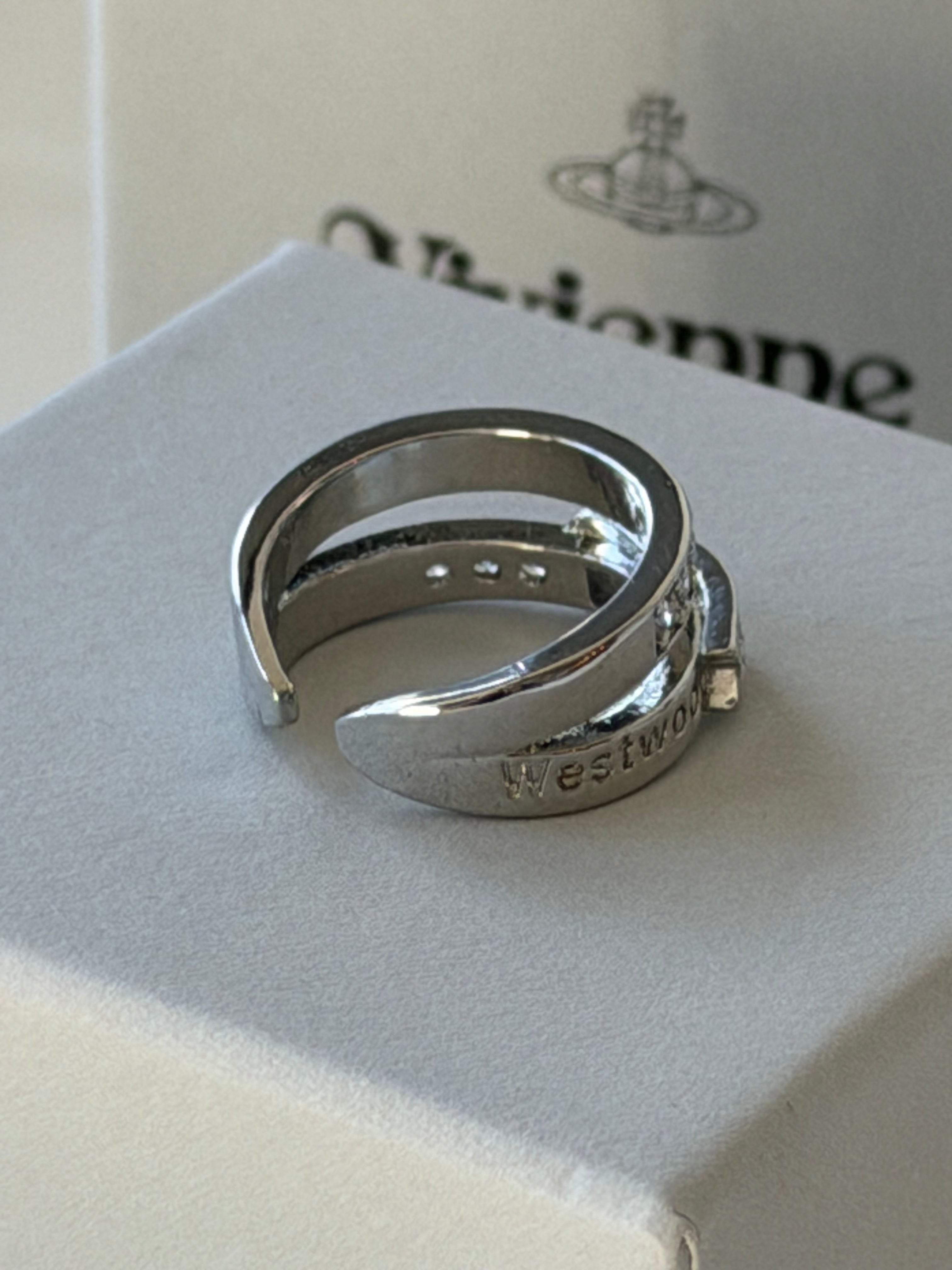 VW Buckle Double Ring - Silver