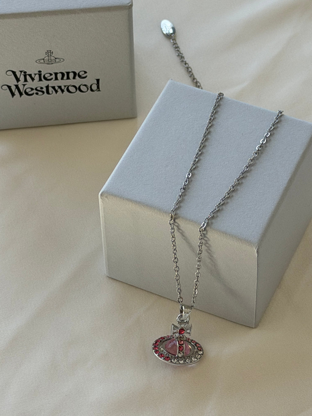 VW Orb Pendant Necklace - Pink