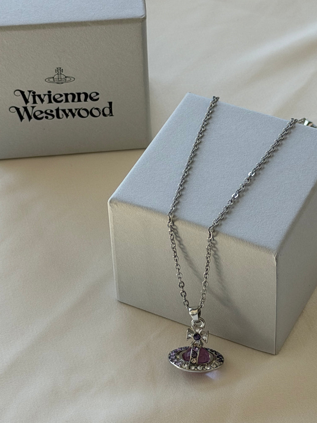 VW Orb Pendant Necklace - Lavender