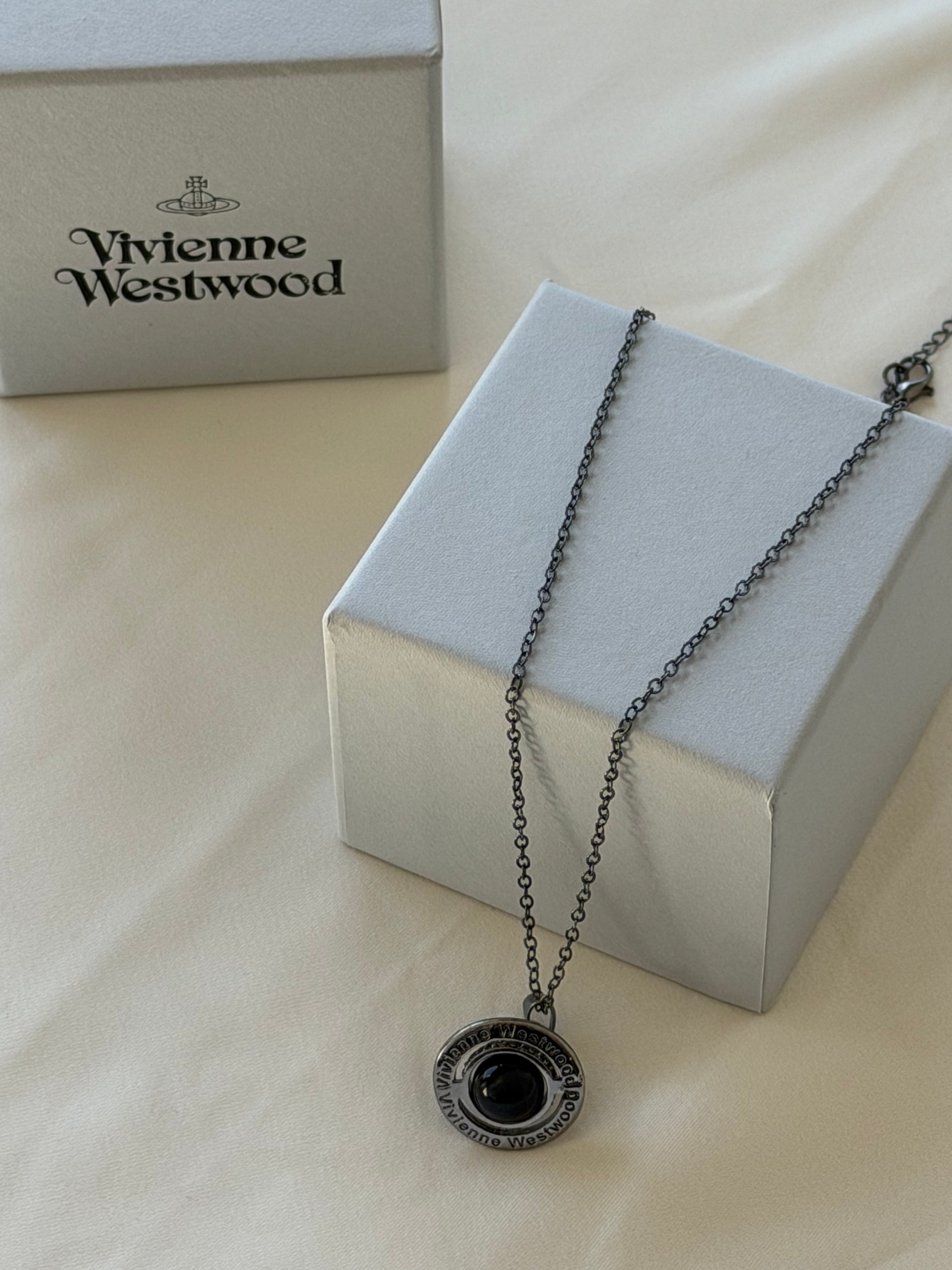 VW Orb Pendant Necklace - Black
