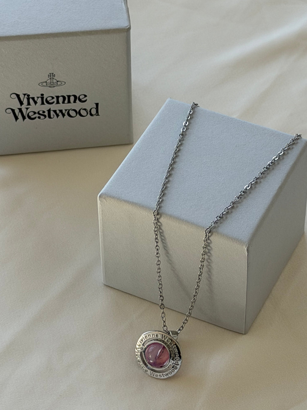 VW Orb Pendant Necklace - Pink