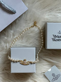 VW Mini Bas Relief Pearl Choker - Gold