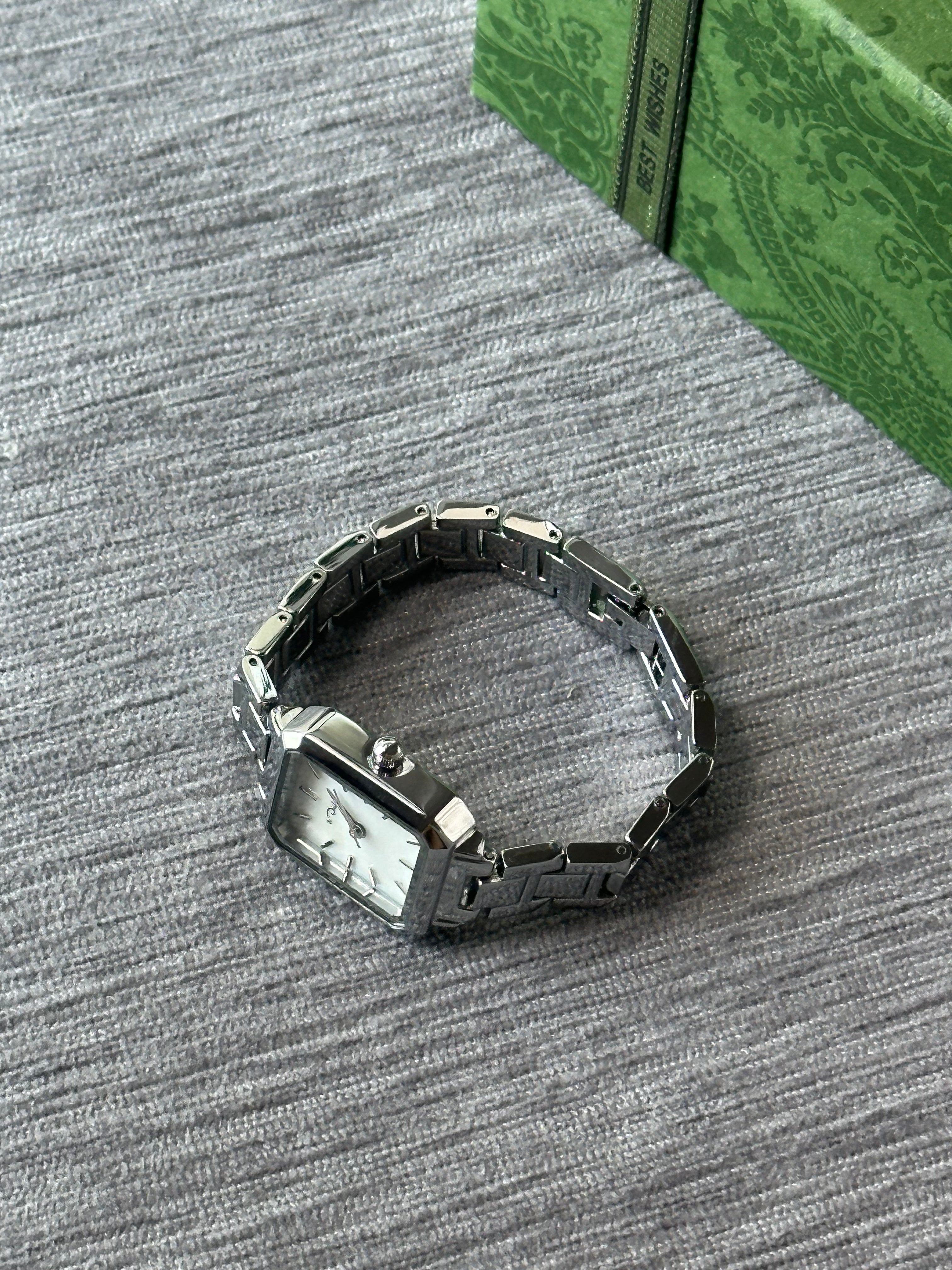 Celeste Mini Square Watch - White