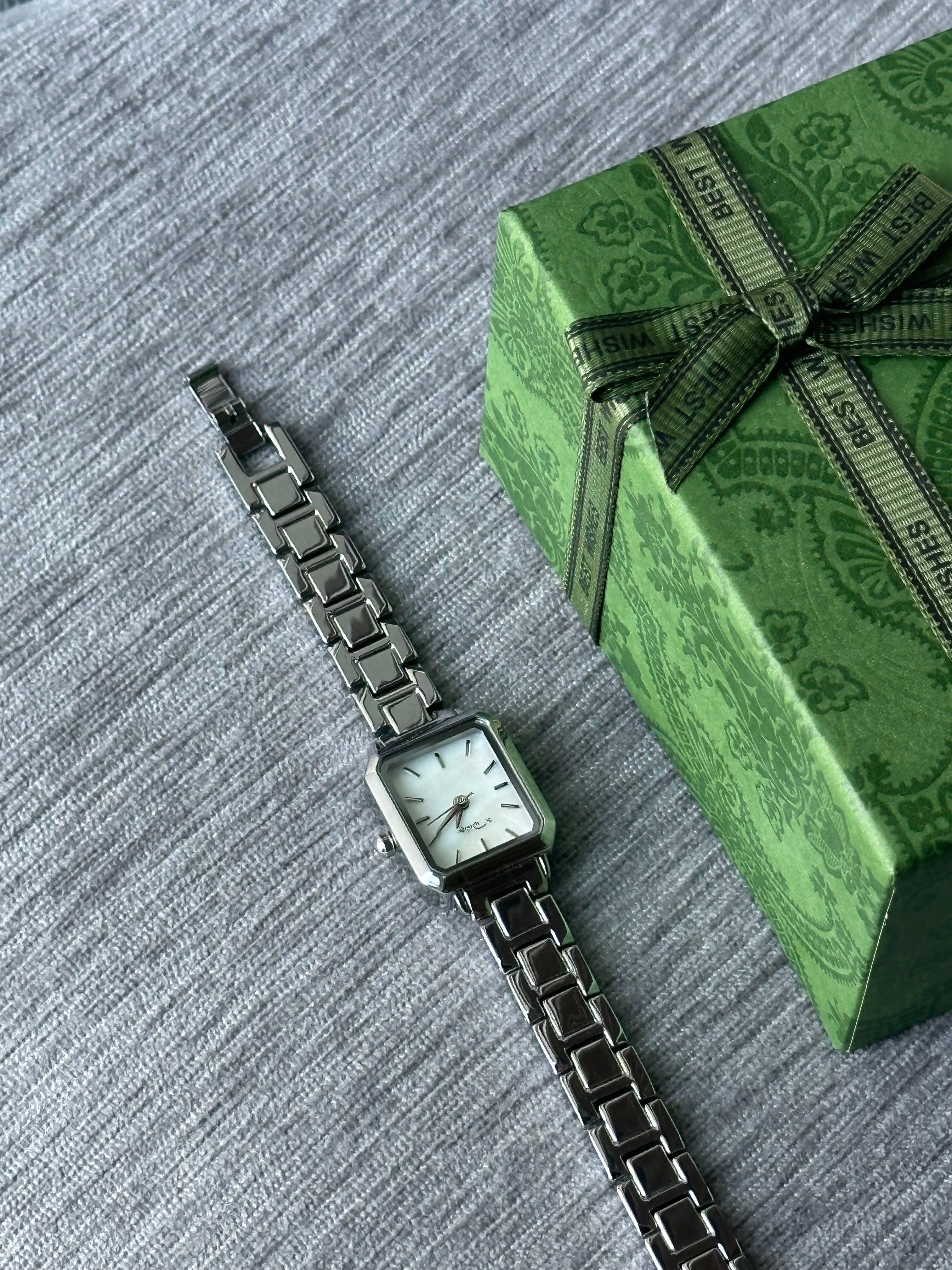 Celeste Mini Square Watch - White