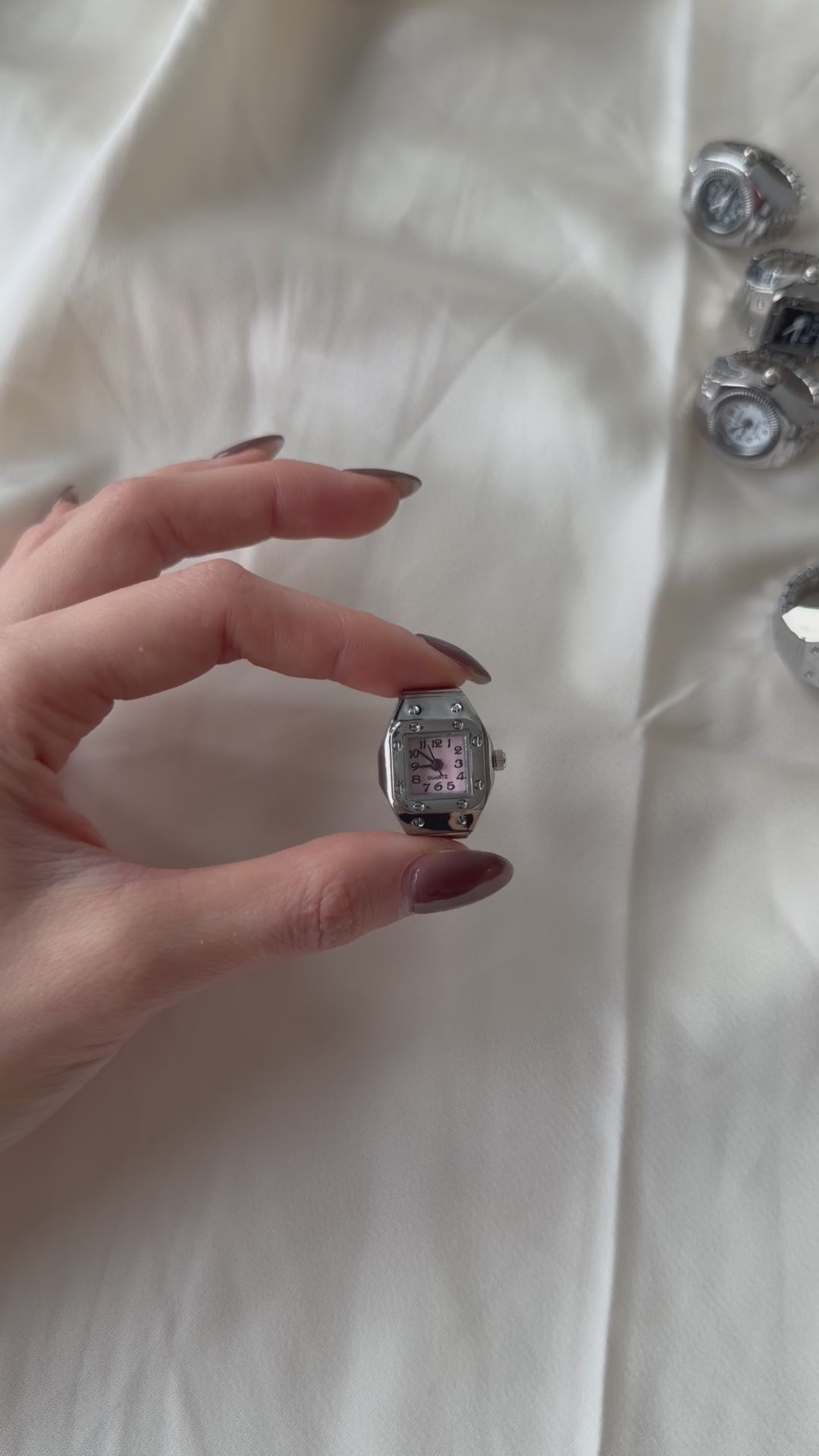 Santos Watch Ring - Silver Pink