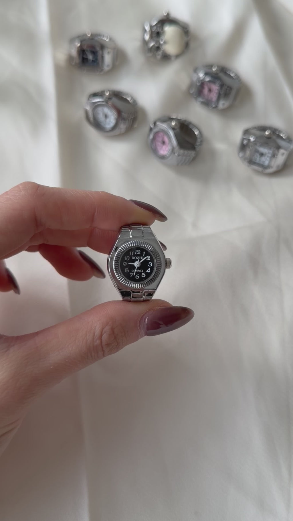 Milano Watch Ring - Silver Black