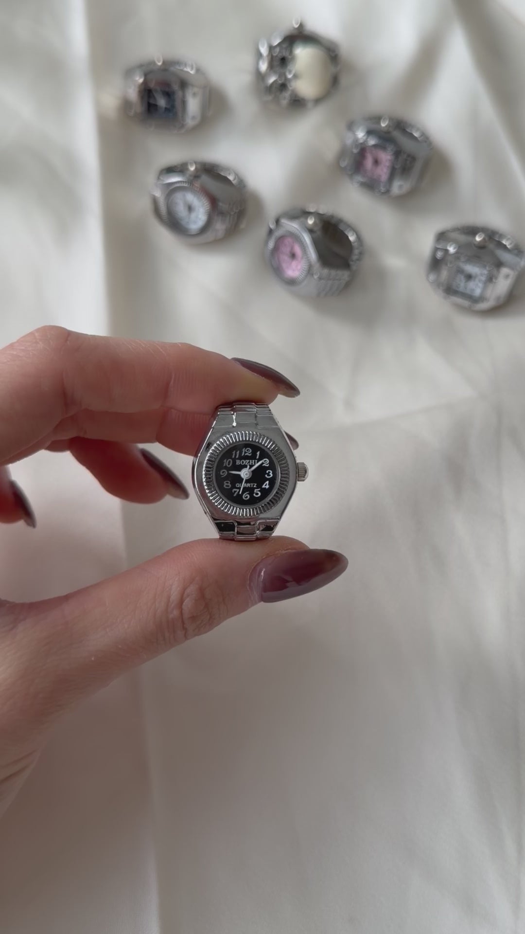 Milano Watch Ring - Silver Black