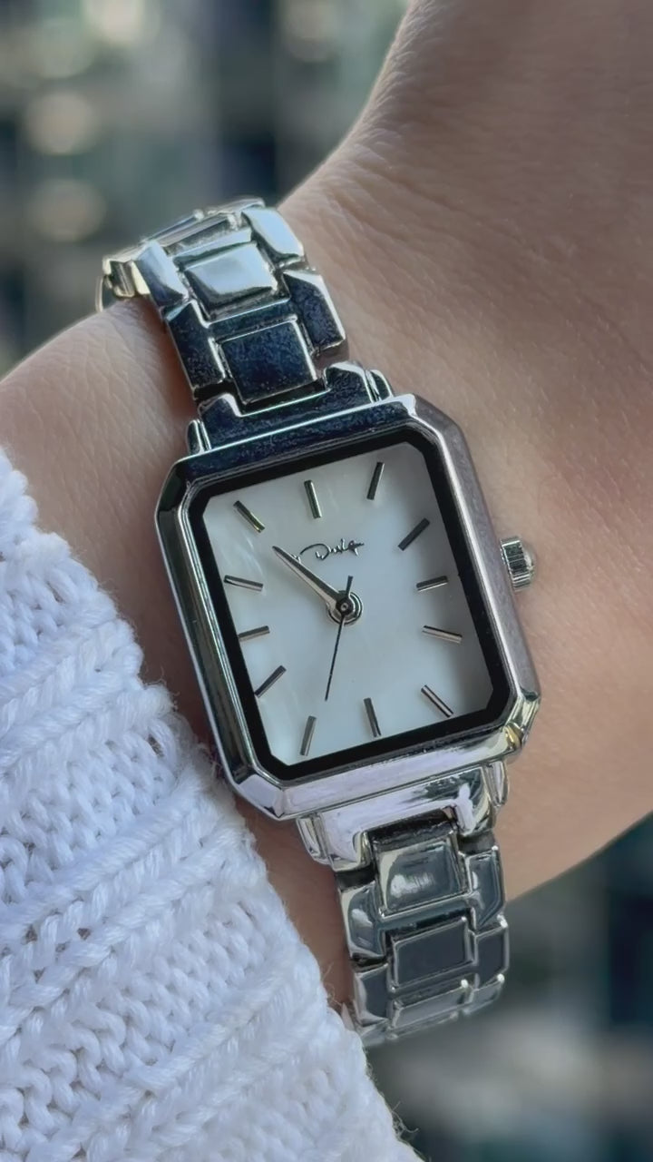 Celeste Mini Square Watch - White