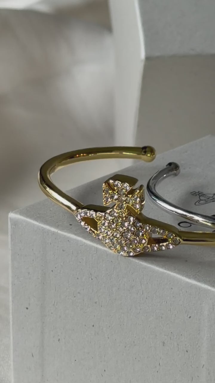 VW Mini Bas Relief Open Cuff Bracelet - Gold