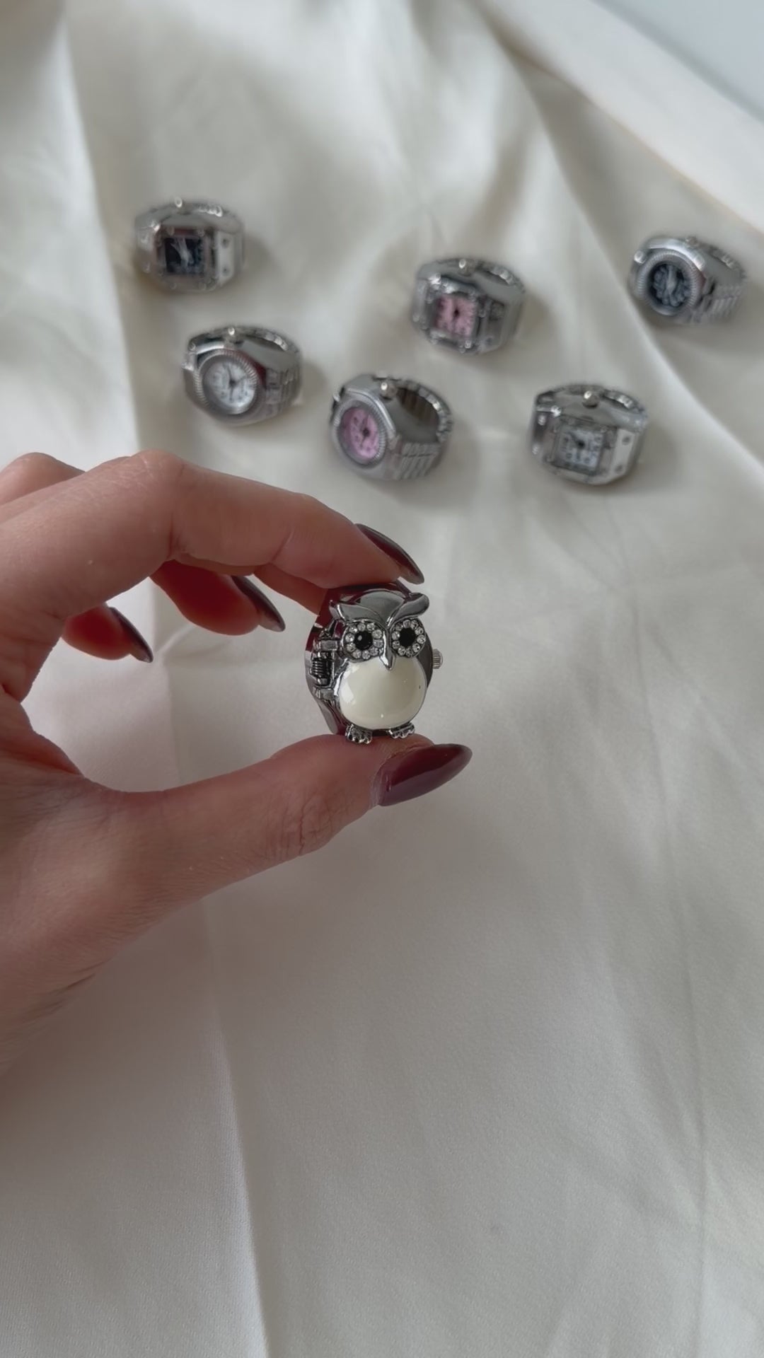 Owl Flip Watch Ring